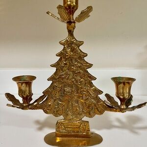Vintage Brass Candelabra Christmas Tree
